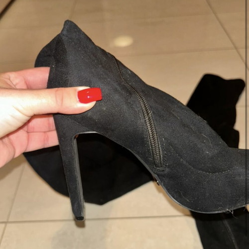 Suede high boots over the knee size 37 like new, black