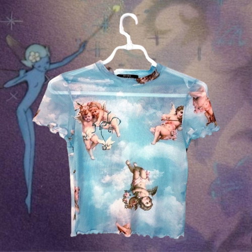 Bershka transparent cherub angel top XS like new