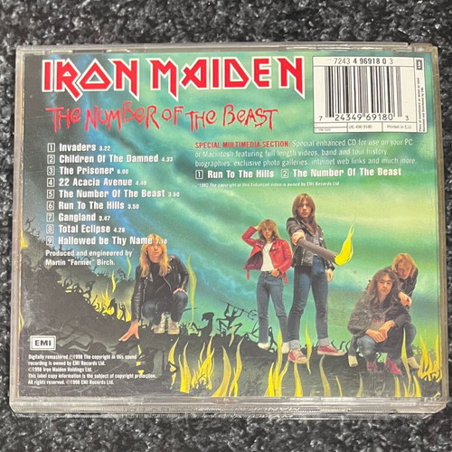Iron Maiden CD used, Killers 10, Number of the Beast 15, Powerslave 15