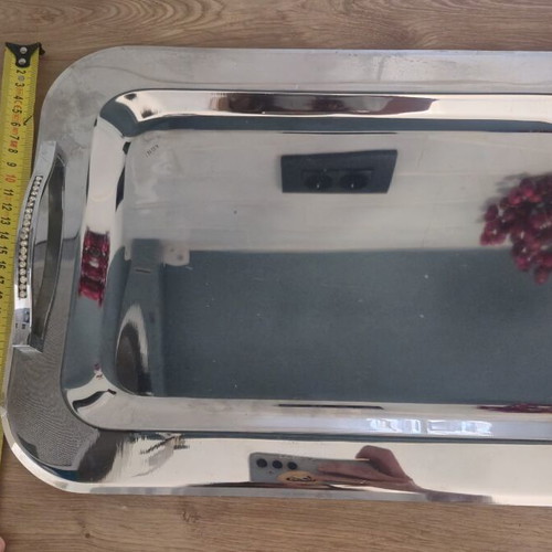 Serving trays with rhinestones stainless steel set of 2 like new