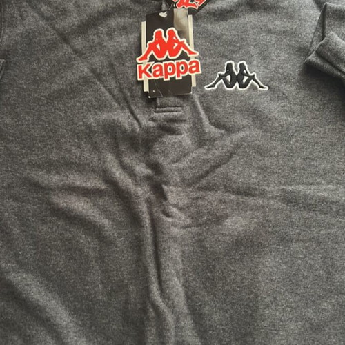 Kappa men's polo-style sweatshirt with collar and buttons, new, size S, gray