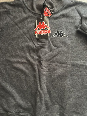 Kappa men's polo-style sweatshirt with collar and buttons, new, size S, gray