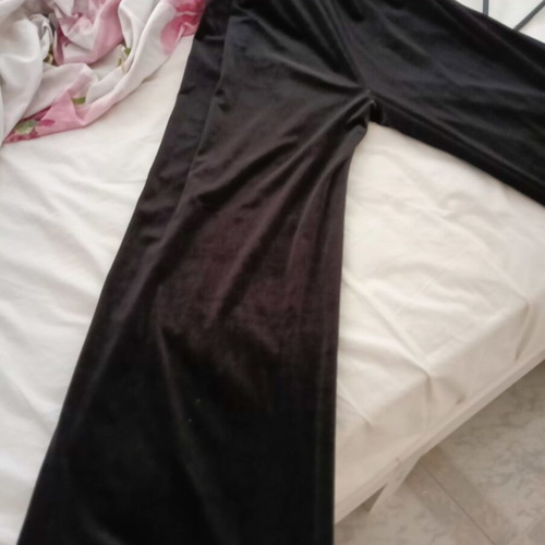 Women's black velvet jumpsuit, size S
