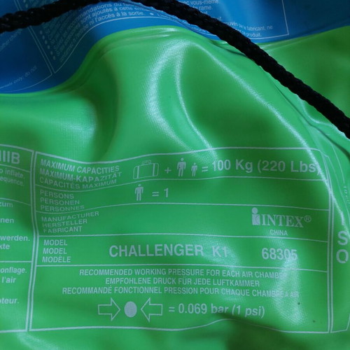 Challenger K1 Inflatable Canoe like new with paddle and pump