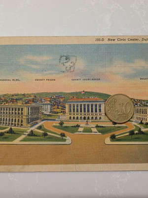 Vintage postcard used, New Civic Center Duluth 1945