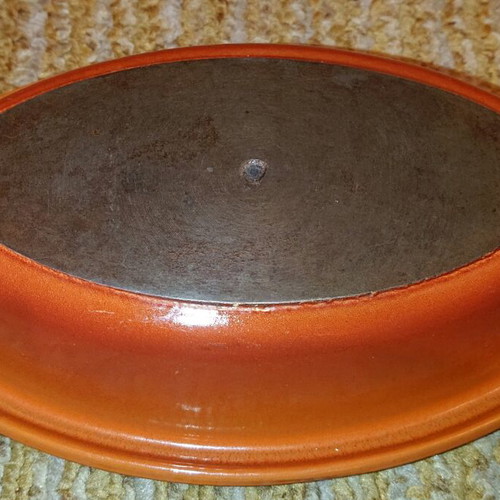 Cast iron enameled cookware used