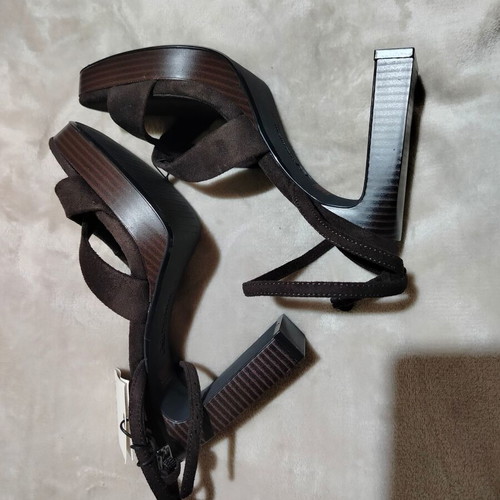 Castor sandals new, suede brown, comfortable 8-10 cm heel