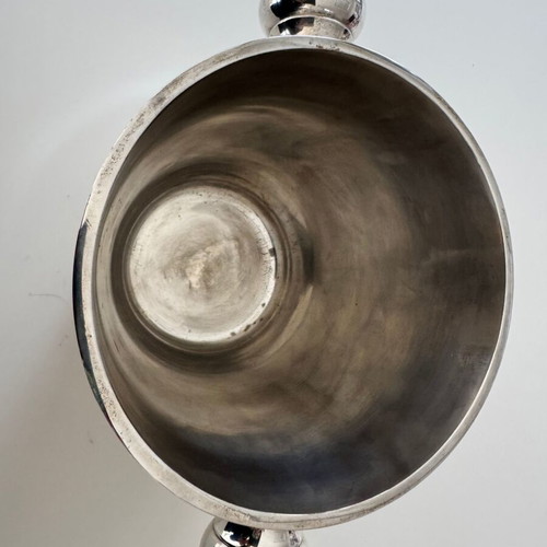 Silver-plated ice bucket used, heavy construction