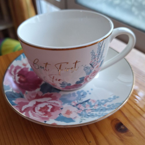 Midnight Bloom collector's tea set, new, floral design