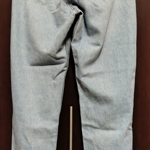 Women's high-waist jeans size 28 like new, turquoise with fabric details