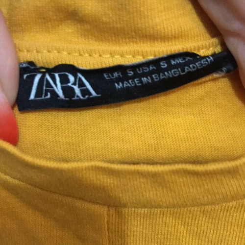 Zara crop top used, yellow, size S