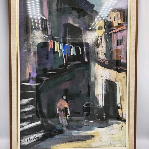 Original Scandinavian Painting Mixed Media Like New