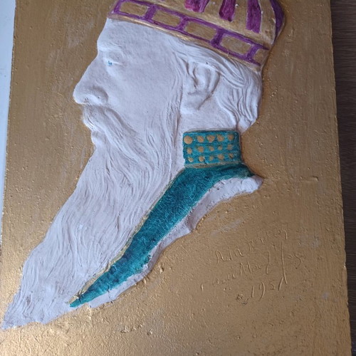 Ali Pasa painted plaster sculpture profile used