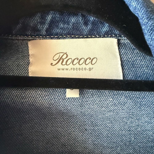 Rococo Crystal Denim Jacket new, oversized with ripped details
