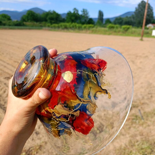 Vintage glass bowl used with design