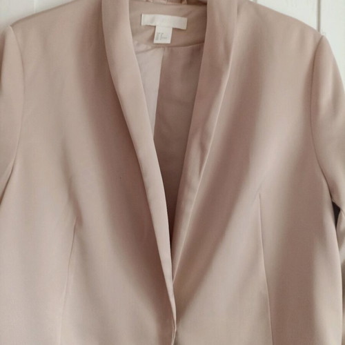 Satin jacket M new with belt pink nude