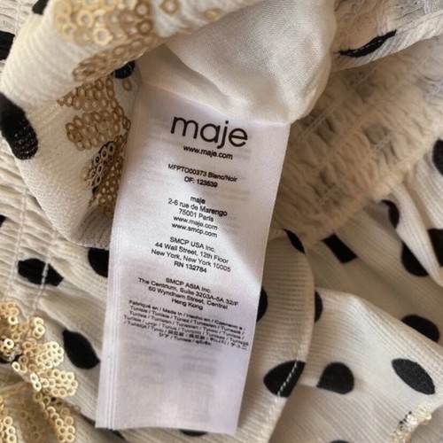 Maje top brand new, size 2, black and gold