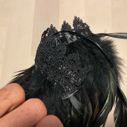 Two bracelets with black feathers and lace new