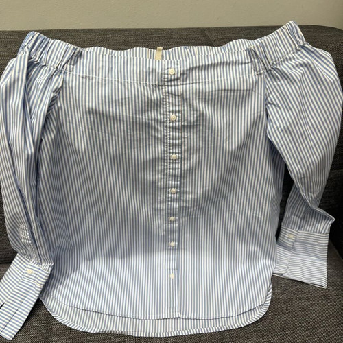 Stradivarius shirt white and blue like new, size S