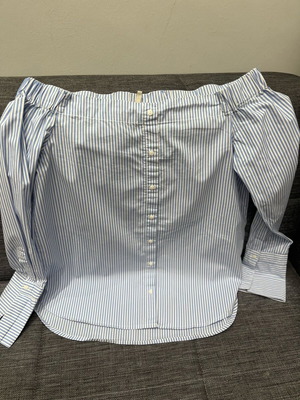 Stradivarius shirt white and blue like new, size S