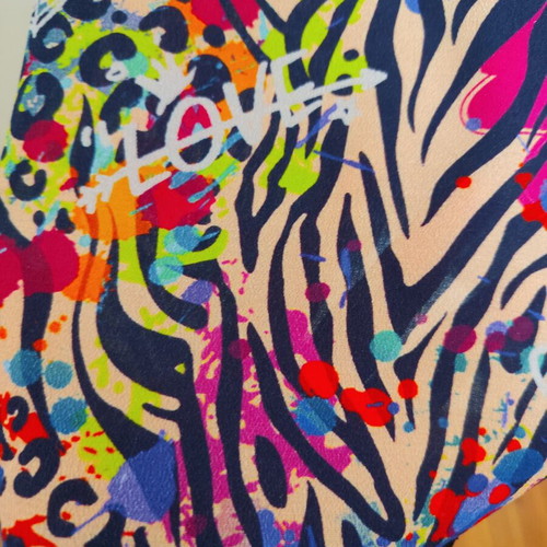 Cloud 9 by L μακρύ πολύχρωμο φόρεμα σε στυλ lingerie με zebra print σαν καινούργιο