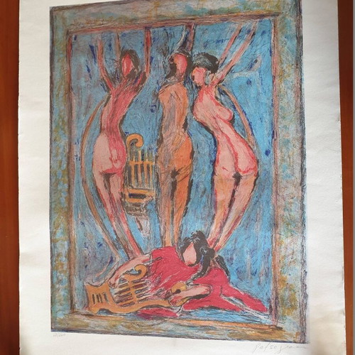 Aristide Patsoglou lithograph used, numbered and signed