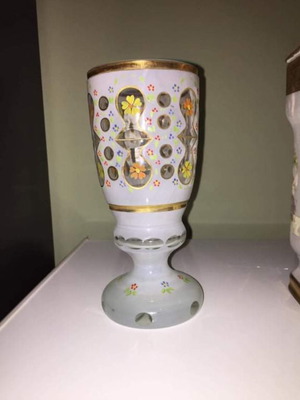 Bohemian glass with beautiful design, medium size