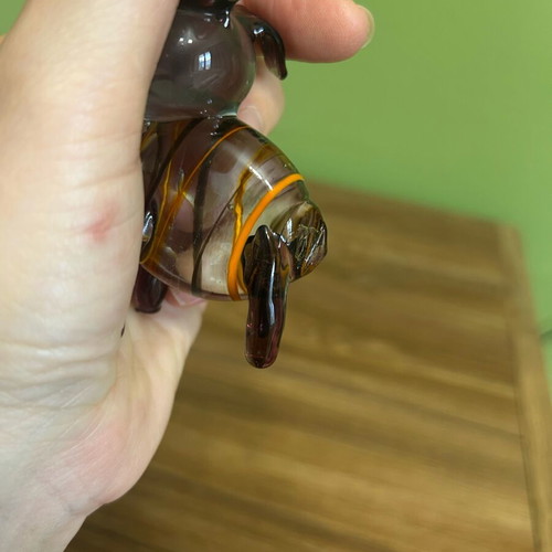 Set of three Murano style decorative glass elephants like new