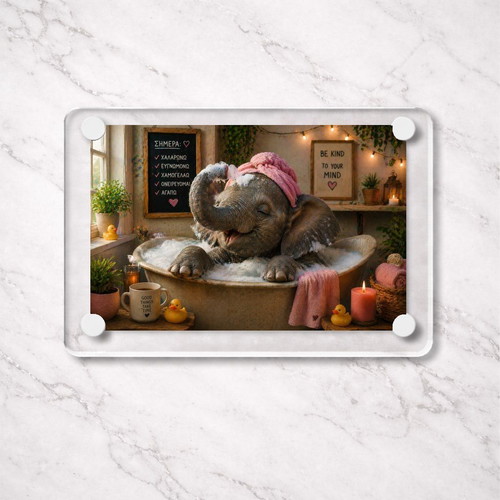 Acrylic Self Care Elephant fridge magnet new
