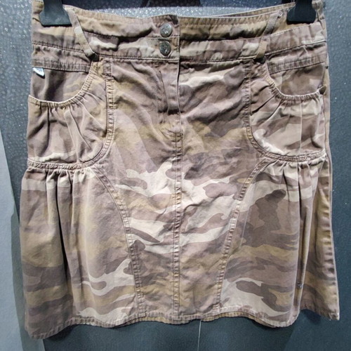 Vintage Y2K Witch military mini skirt like new, brown and green