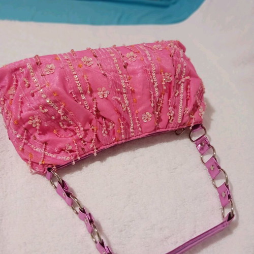Pink shoulder bag new with sequins