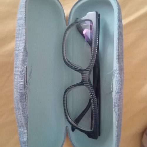 Children's Glasses Frame like new, gray and turquoise with myopia lenses and case