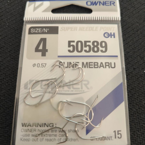 Owner Fune Mebaru 50589 Fishing Hooks No4 New, 7 Packs