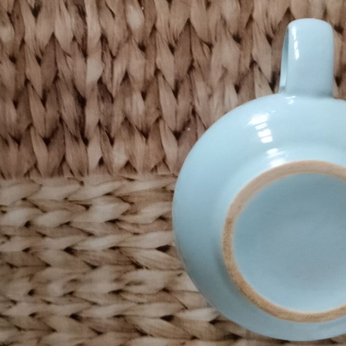 Breakfast mug new, sky blue color with handle like a cup