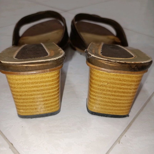 Vintage Italian used mules size 38 brown-copper
