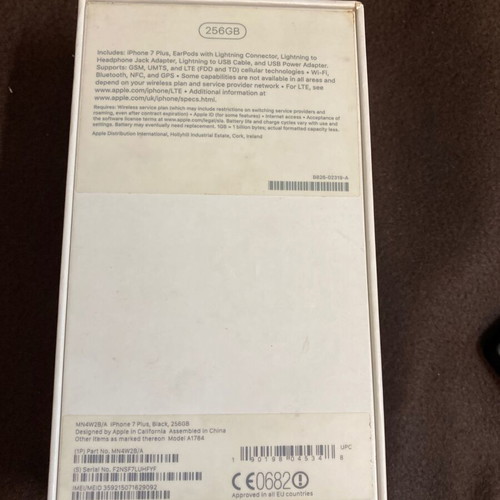 Apple iPhone 7 Plus used packaging, original phone box