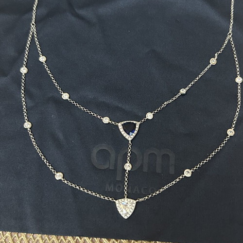 Double pendant APM Monaco new with blue stone, original with certificate