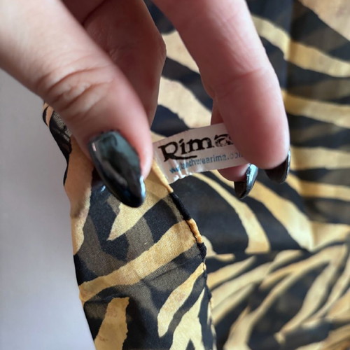 Rima Beachwear scarf used with transparent tiger print 150x35