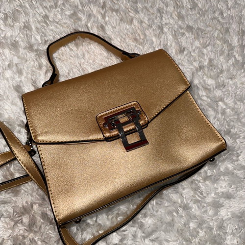Zara crossbody bag used, gold with adjustable strap