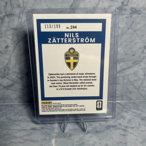 2025-26 Donruss Road To World Cup Nils Zatterstrom Rated Rookie Optic Red card