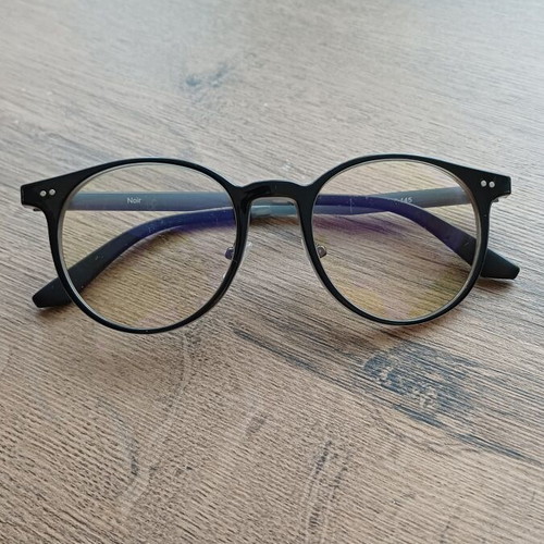 Blue Light Glasses used with case, black frame