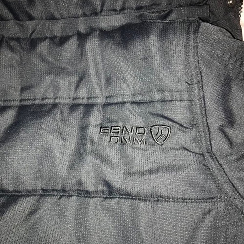 EBND Denim kids puffer jacket with hood used, black, size 140