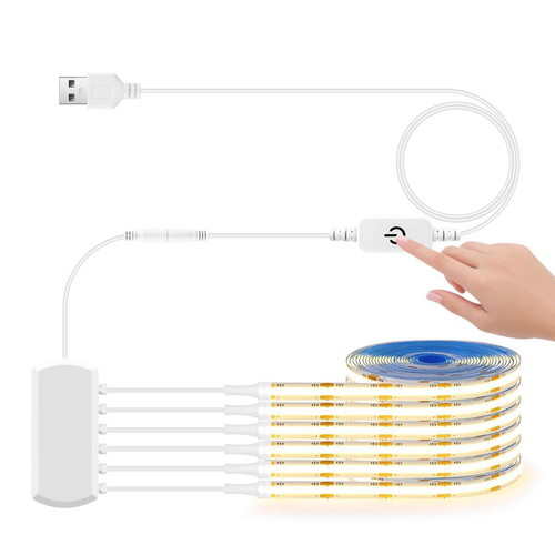 COB LED Strip Lights USB Dimmable 6x1m Warm White New