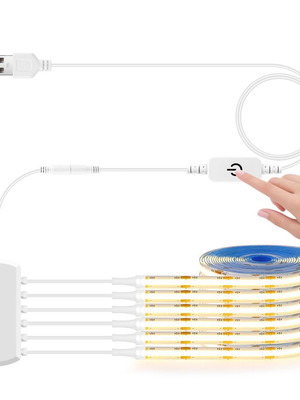 COB LED Strip Lights USB Dimmable 6x1m Warm White New