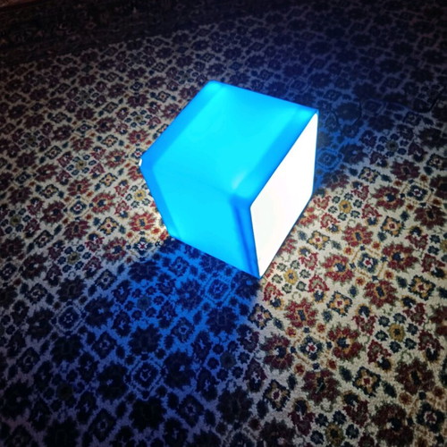 Handmade table lamp cube made to order