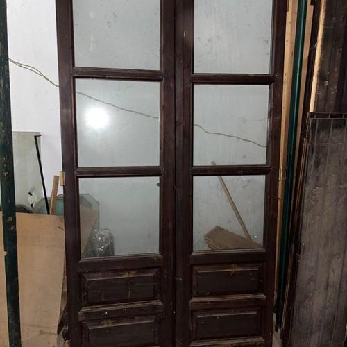 Traditional wooden doors and windows set, double glazed