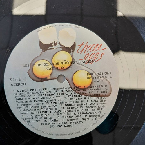 Vinyl record with Italian songs from the '70s used