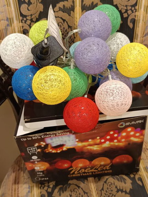 Led fabric cotton balls Joy set of 20, new