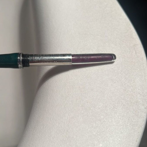 Parker 21 fountain pen used, cypress green, inox cap, silver arrow