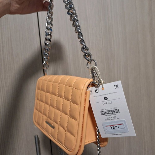 Bershka orange shoulder bag new with 2 chains